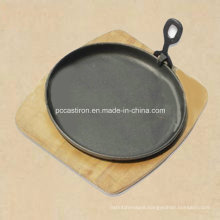 Round Cast Iron Sizzler Pan with Removable Handle
